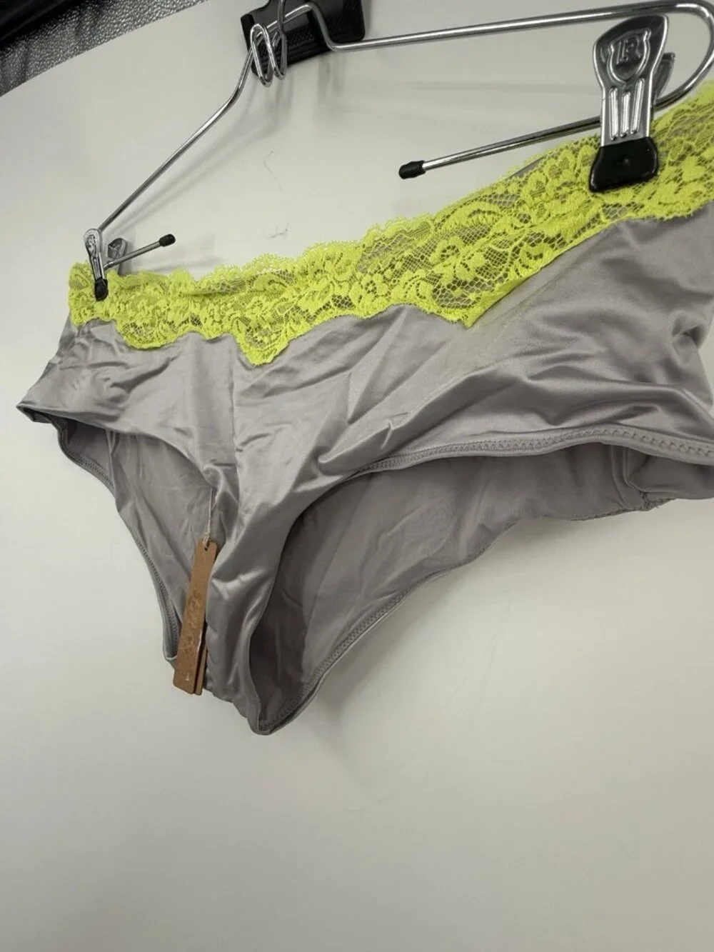 Skims Lacy Swim Boyshort Bikini Bottom Chrome & Yellow Size XL